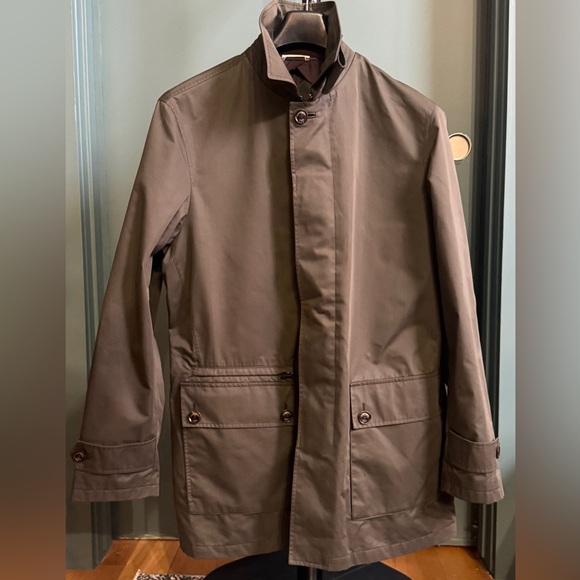 Ermenegildo Zegna Lightweight Olive Brown Mac Coat US 46R/EU 56 Rain Jacket